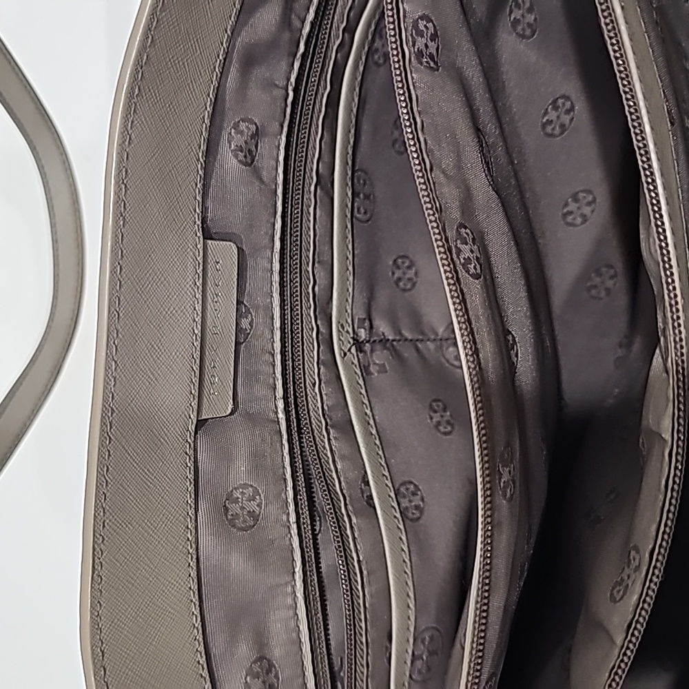 Tory Burch York Buckle Tote Taupe Grey Heron handbag - Picture 7 of 14